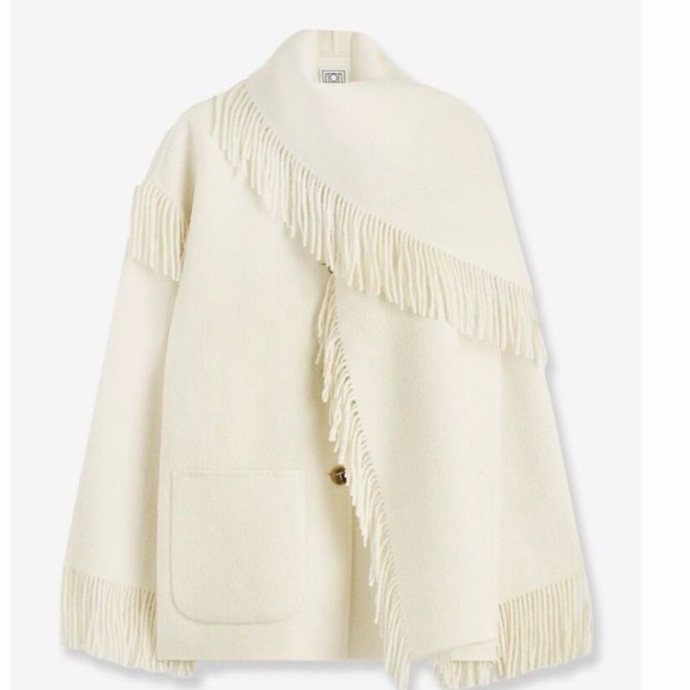 Toteme Cream Fringe Jacket